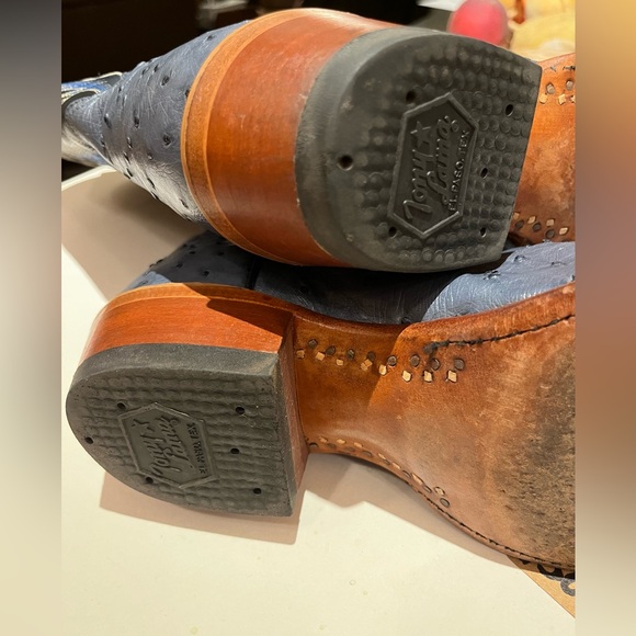 Men’s Tony Lama denim blue full quill ostrich 9EE/(9 1/2D) - Picture 11 of 13